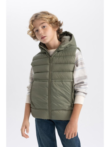 DEFACTO Boy's Water Repellent Hooded Vest