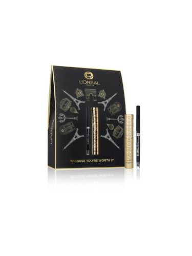 L'Oréal Paris Panorama Подаръчен комплект спирала Panorama 10,5 ml Black + молив за очи Infaillible Grip 36H Gel Automatic Eye Liner 1,2 g 001 Intense Black