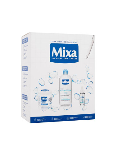 Mixa Hyaluronic Acid + Lactic Acid Anti-Dryness Hydrating Serum Подаръчен комплект серум за лице Hyaluronic Acid Lactic Acid Serum 30 ml + мицеларна вода Optimal Tolerance Micellar Water 400 ml + крем за тяло Ceramide Protect Strengthening Cream 400 ml