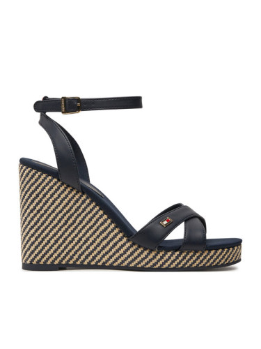 Tommy Hilfiger Сандали Im Raffia Sandal FW0FW08224 Тъмносин