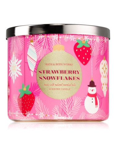 Bath & Body Works Strawberry Snowflakes ароматна свещ 411 гр.