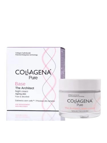 Нощен филър крем за лице и деколте възстановява с Колаген COLLAGENA PURE Base The Architect Night Cream