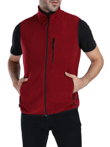 79233 Dewberry Ghsy Multi-Pocket Fleece Mens Vest-BORDEAUX