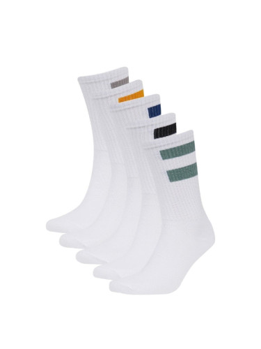 DEFACTO Men's Comfortable Elastic 5-Pack Cotton Long Socks