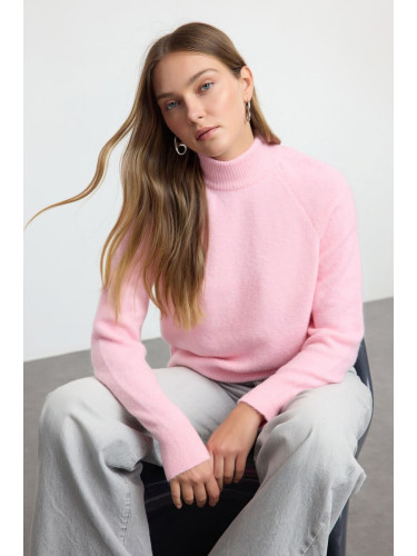 Trendyol Pink Wool High Collar Knitwear Sweater