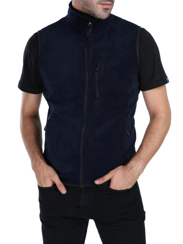 79233 Dewberry Ghsy Multi-Pocket Fleece Mens Vest-NAVY