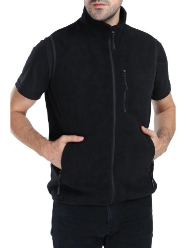 79233 Dewberry Ghsy Multi-Pocket Fleece Mens Vest-BLACK