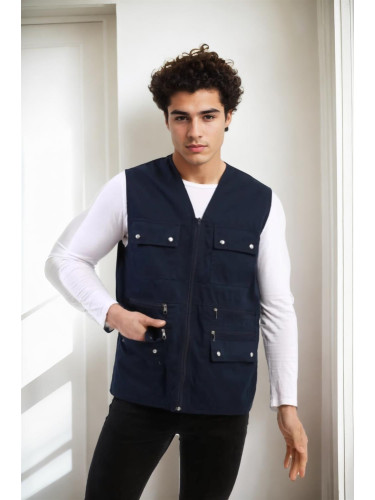 94105 Dewberry Multi-Pocket Mens Vest-NAVY