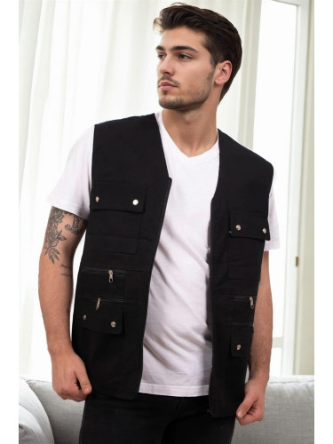 94105 Dewberry Multi-Pocket Mens Vest-BLACK