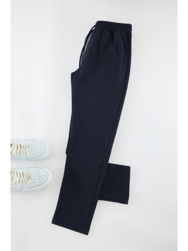 Trendyol Navy Blue Regular/Normal Cut Cotton Sweatpants