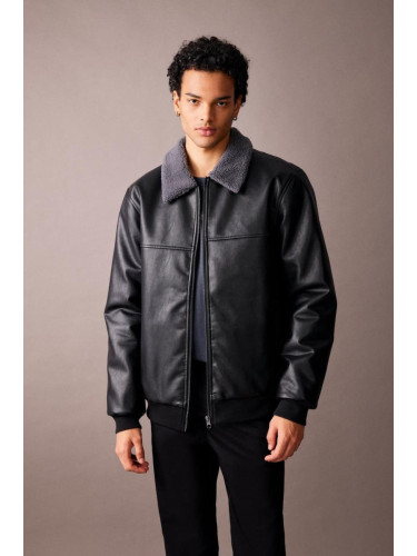 DEFACTO Water Repellent Faux Leather Jacket Coat