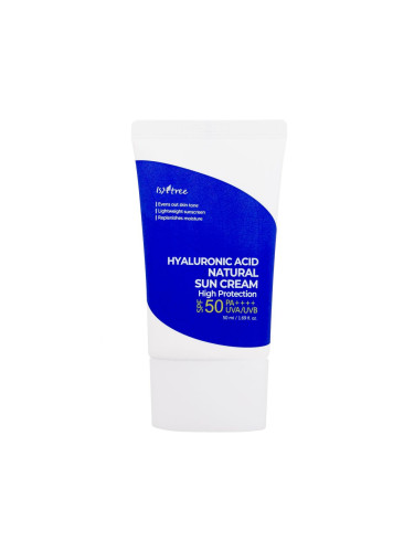 Isntree Hyaluronic Acid Natural Sun Cream SPF50+ Слънцезащитен продукт за лице за жени 50 ml