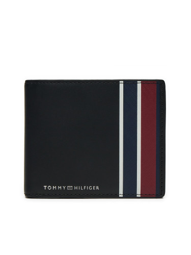 Голям мъжки портфейл Tommy Hilfiger Th Corp Cc Flap AM0AM12777 Черен