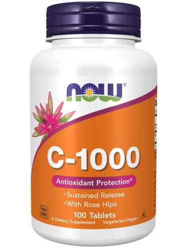NOW - Витамин C-1000 - Постепенно освобождаване - 100 таблетки