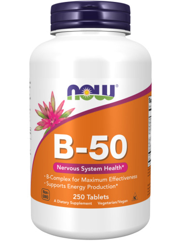 NOW - Витамин B-50 Complex - 250 Таблетки