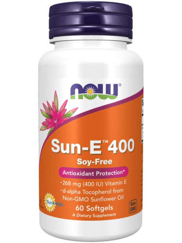 NOW - Витамин E-400 IU (Sun-E) - 60 Дражета