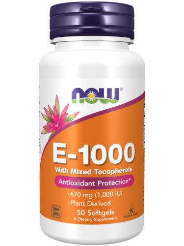 NOW - Витамин E-1000 IU - 50 Дражета