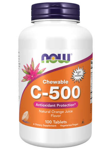 NOW - Витамин C-500 Chewable Orange - 100 капсули