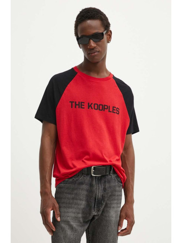 Тениска The Kooples в червено с принт HTSC29010K