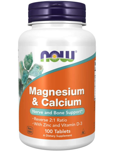 NOW - Magnesium & Calcium 2:1 - 100 таблетки 