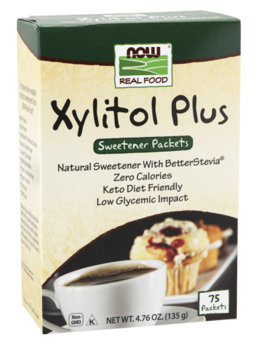 Now - Xylitol Plus Packets - 75 пакета