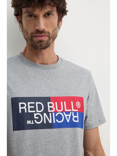 Памучна тениска Red Bull Racing x Pepe Jeans в сиво с принт RM500001