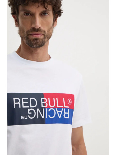 Памучна тениска Red Bull Racing x Pepe Jeans в бяло с принт RM500001