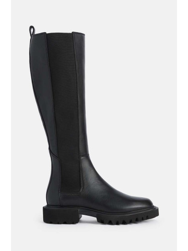 Ботуши AllSaints Maeve Boot в черно с равна подметка W098FB