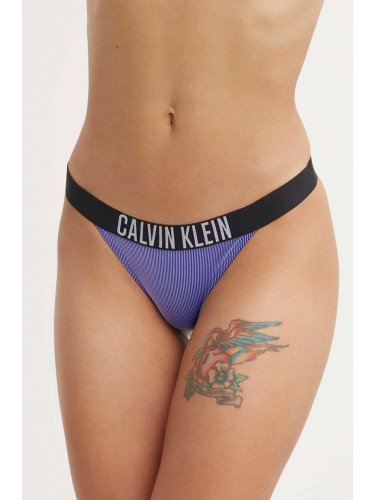 Долнище на бански тип бразилиана Calvin Klein в синьо KW0KW02611