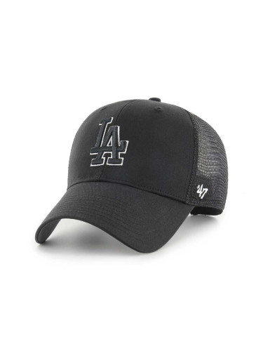 Шапка с козирка 47 brand MLB Los Angeles Dodgers в черно с апликация B-BRANS12CTP-BKN