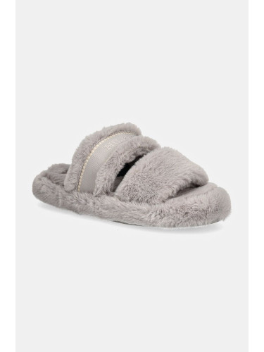 Пантофи Tommy Hilfiger HILFIGER FUR BASICS SLIPPER в сиво FW0FW08343