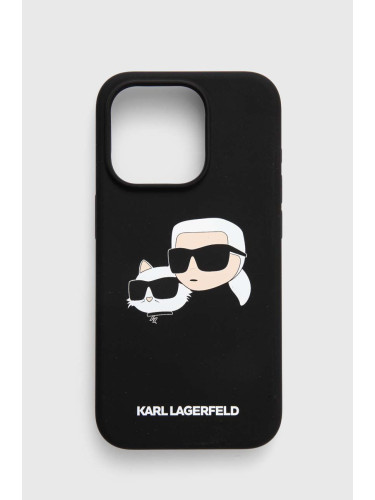 Кейс за телефон Karl Lagerfeld iPhone 15 Pro 6.1 в черно KLHMP15LSKCHPPLK