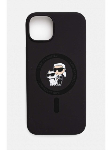 Калъф за телефон Karl Lagerfeld iPhone 15 Plus / 14 Plus 6.7 в черно KLHMP15MSCMKCRHK