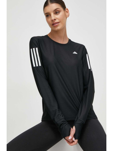 Блуза с дълги ръкави за бягане adidas Performance Own the Run в черно IN1568