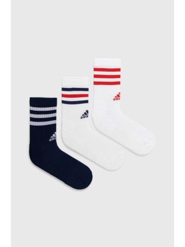 Чорапи adidas Essentials (3 чифта) в бяло IY8643