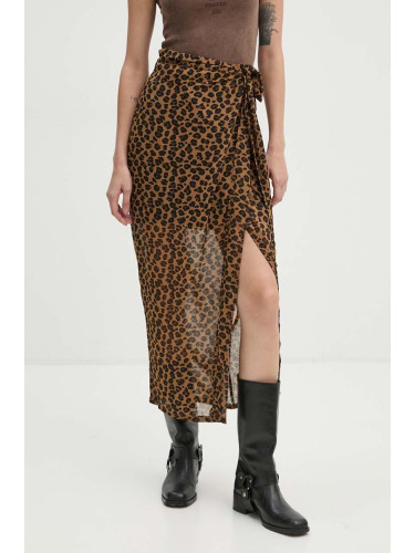 Пола Never Fully Dressed Leopard Sheer Jaspre в бежово дълга със стандартна кройка NL28362