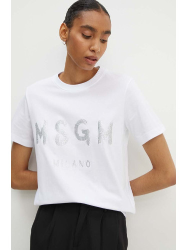 Памучна тениска MSGM в бяло 3441MDM510G.237002