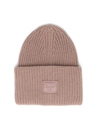 Шапка Herschel Juneau Beanie в розово от плътен трикотаж