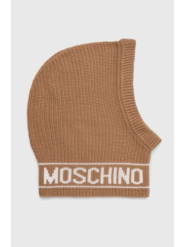 Вълнена балаклава Moschino в бежово M3136 65414