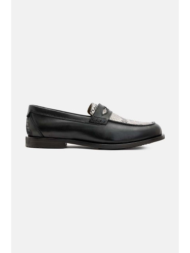 Кожени мокасини AllSaints Harmon Loafer в черно M024FB