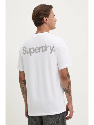 Памучна тениска Superdry в бяло с принт M1012032A-T7X