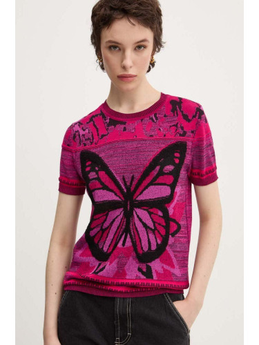 Тениска Desigual BUTTERFLY в розово 24WWTK08