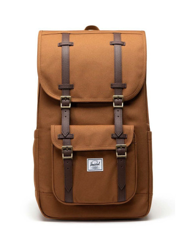 Раница Herschel Little America Backpack в сиво голям размер с изчистен дизайн