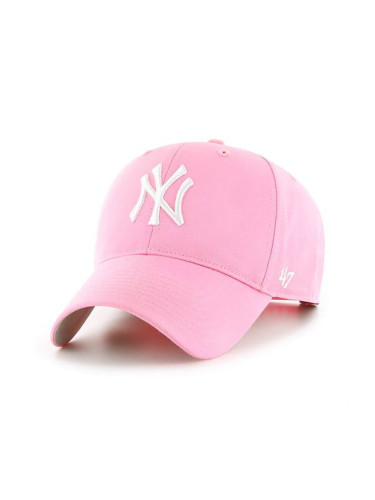 Шапка 47 brand Mlb New York Yankees в розово с апликация B-RAC17CTP-RSA