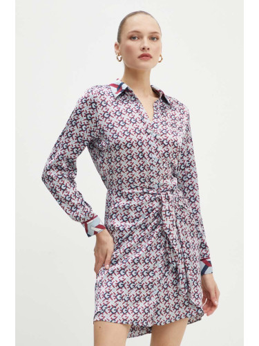 Рокля Guess ALYA в синьо къса разкроена W4YK35 WF1T2