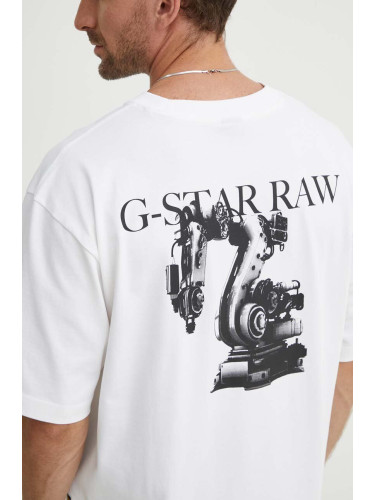 Памучна тениска G-Star Raw в бяло с принт D24691-C784