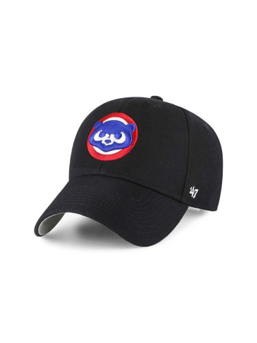 Шапка с козирка 47 brand MLB Chicago Cubs в черно с апликация B-MVP05WBV-BKH