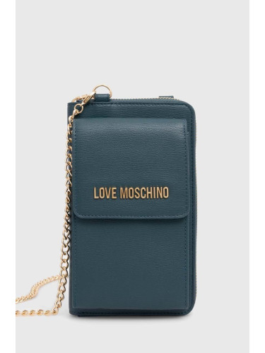 Портмоне Love Moschino дамски в тюркоазено JC5701PP1LLD0000