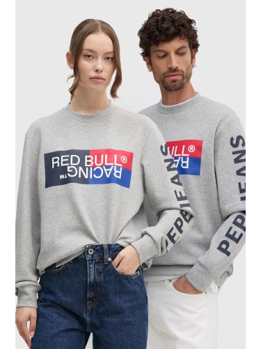 Суичър Red Bull Racing x Pepe Jeans в сиво с принт RU580007