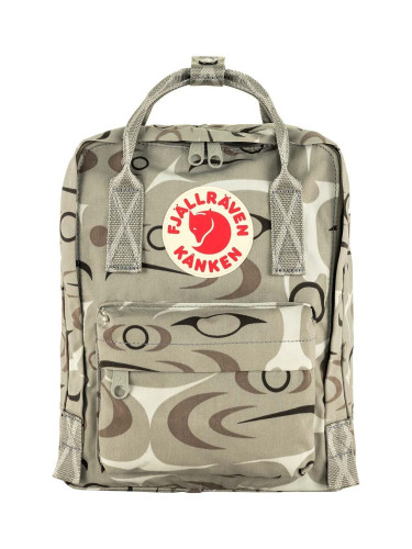 Раница Fjallraven Kanken Art Mini в бежово малък размер с десен F23200250